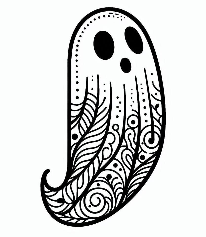 Fantôme Halloween Zentangle coloring page