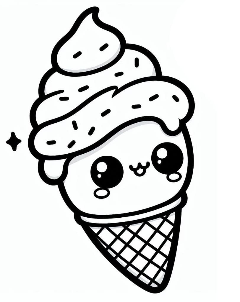 Glace Kawaii 1 coloring page