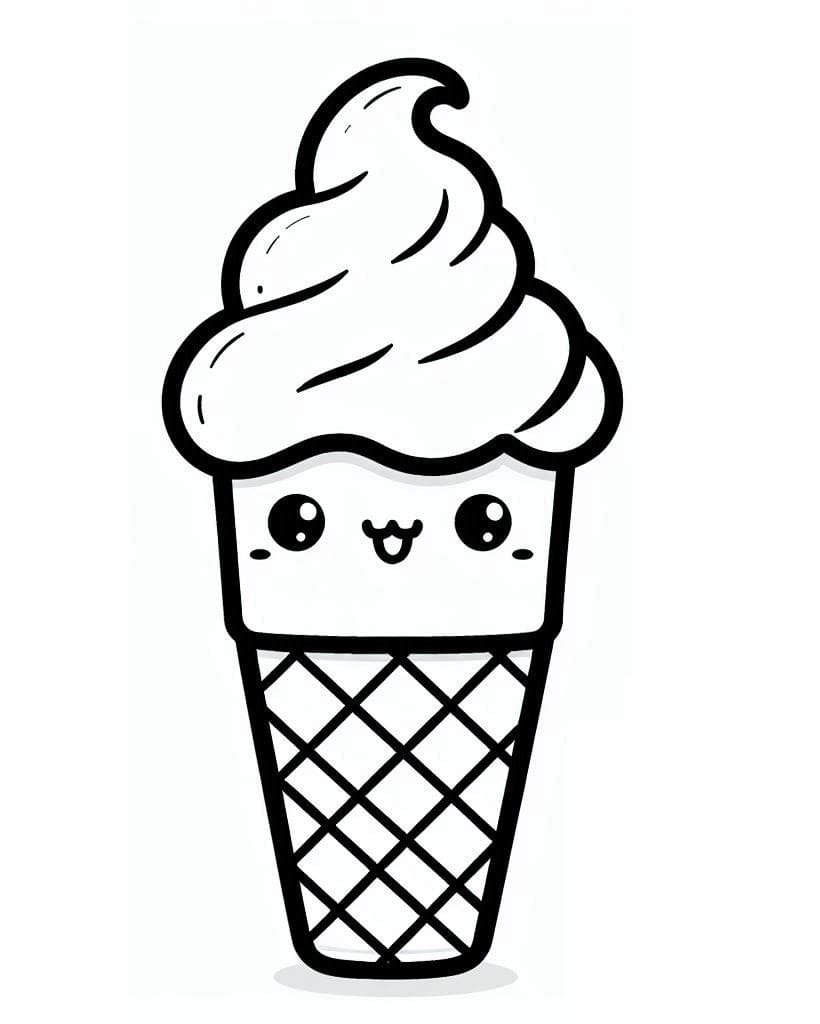 Glace Kawaii 2 coloring page