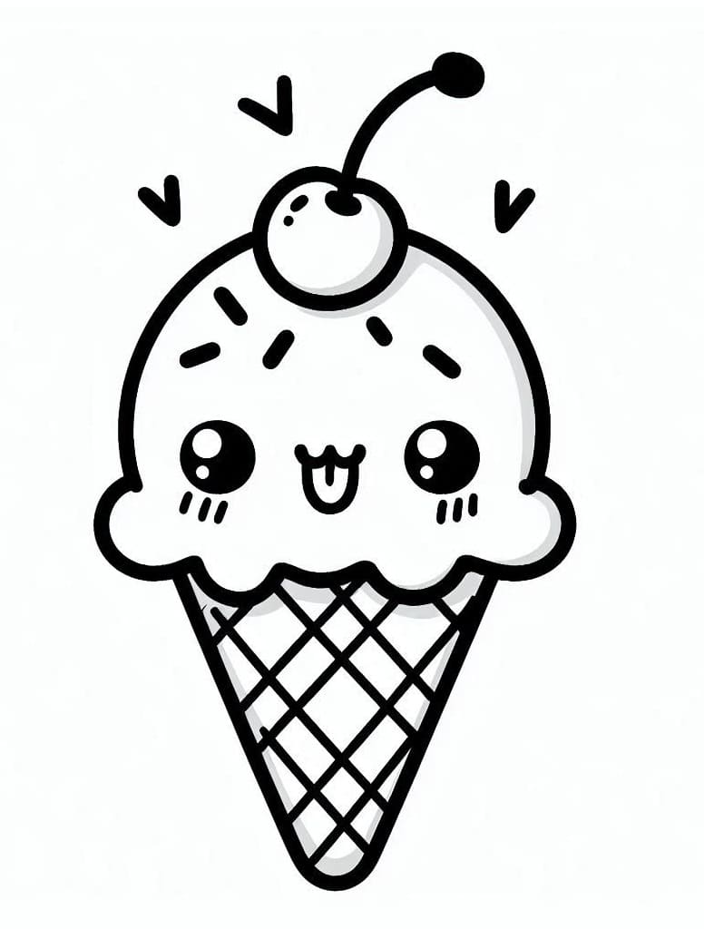 Glace Kawaii 4 coloring page