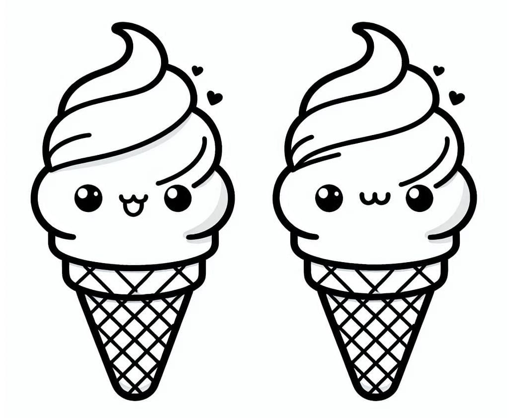 Glace Kawaii 5 coloring page