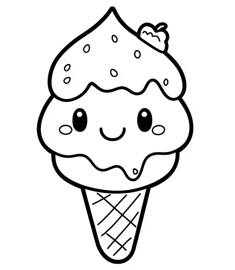 Glace Kawaii Gratuit coloring page