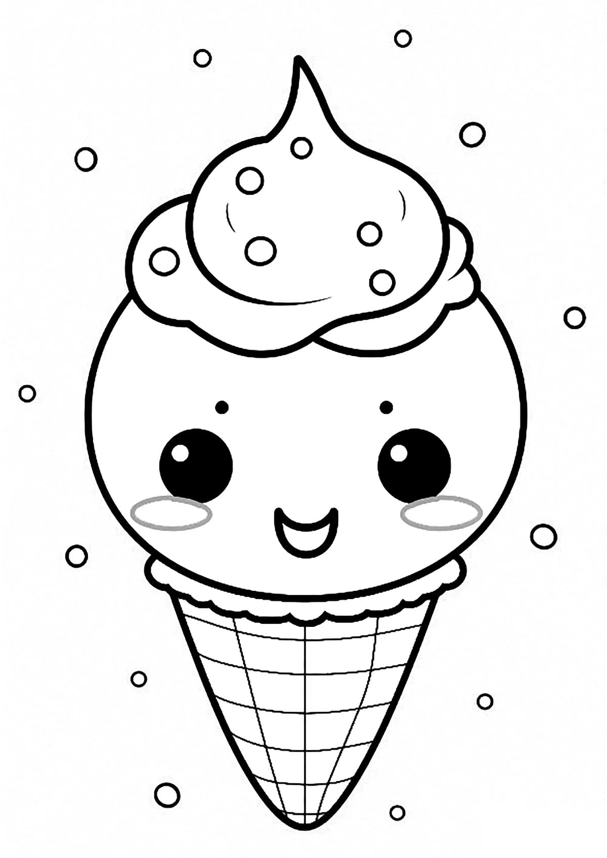 Glace Kawaii Joyeuse coloring page