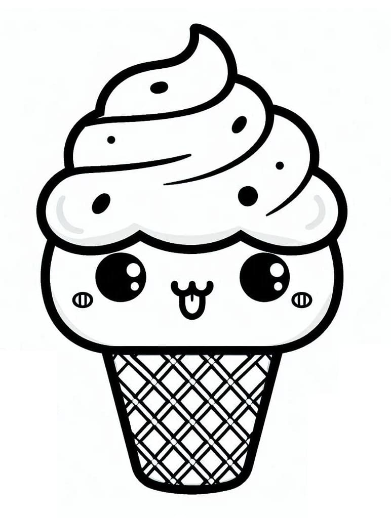 Glace Kawaii Pour les Enfants de 6 An coloring page