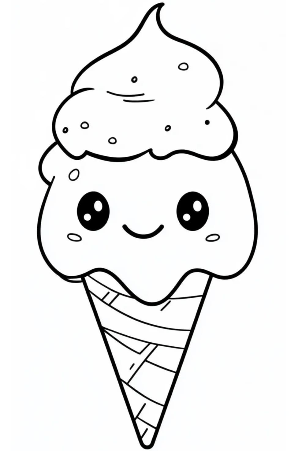 Glace Kawaii Souriante coloring page