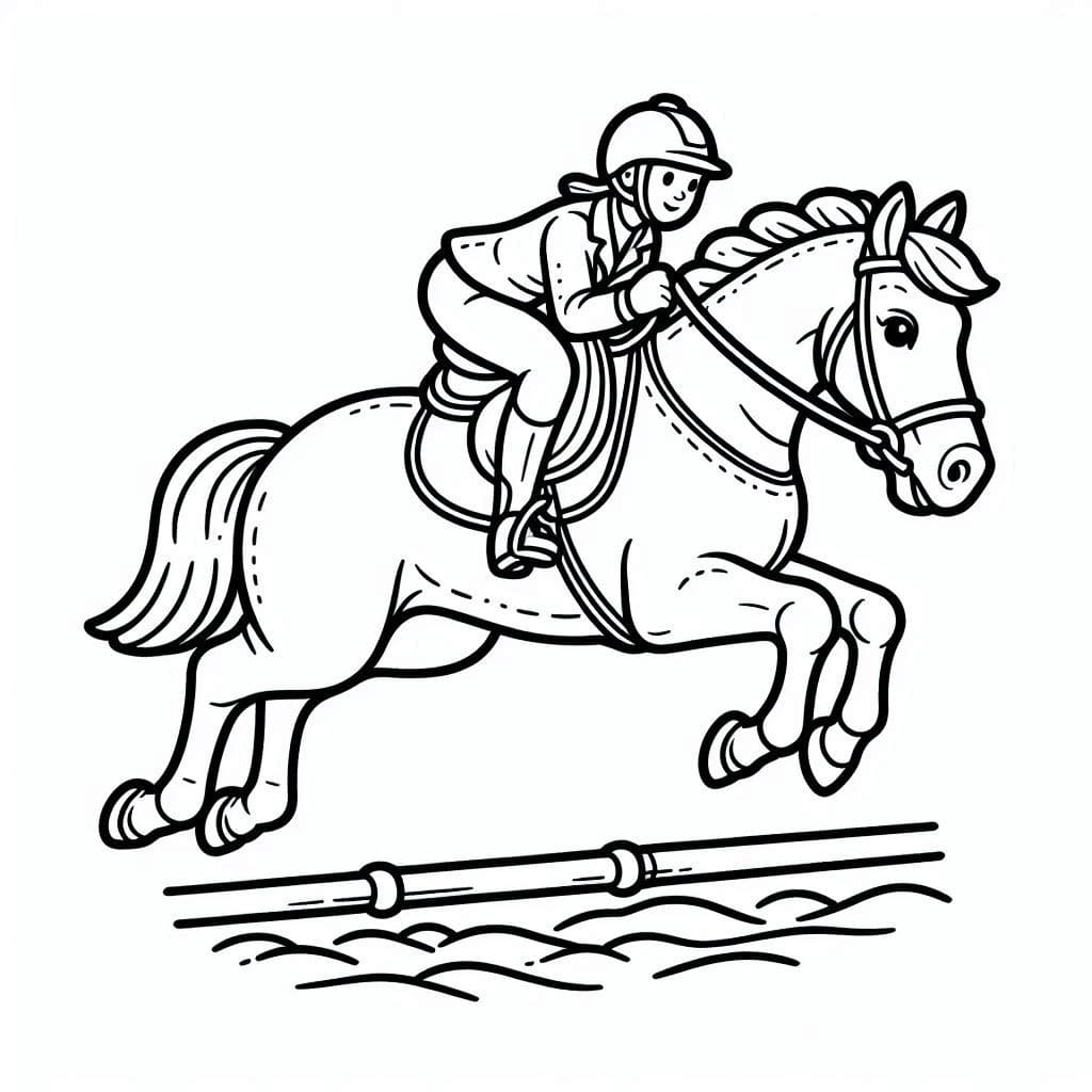 Image de cheval qui saute coloring page