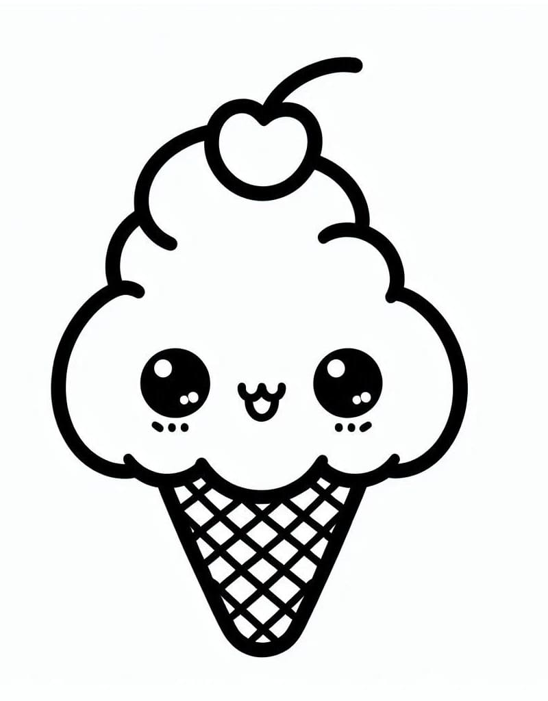 Image de Glace Kawaii coloring page