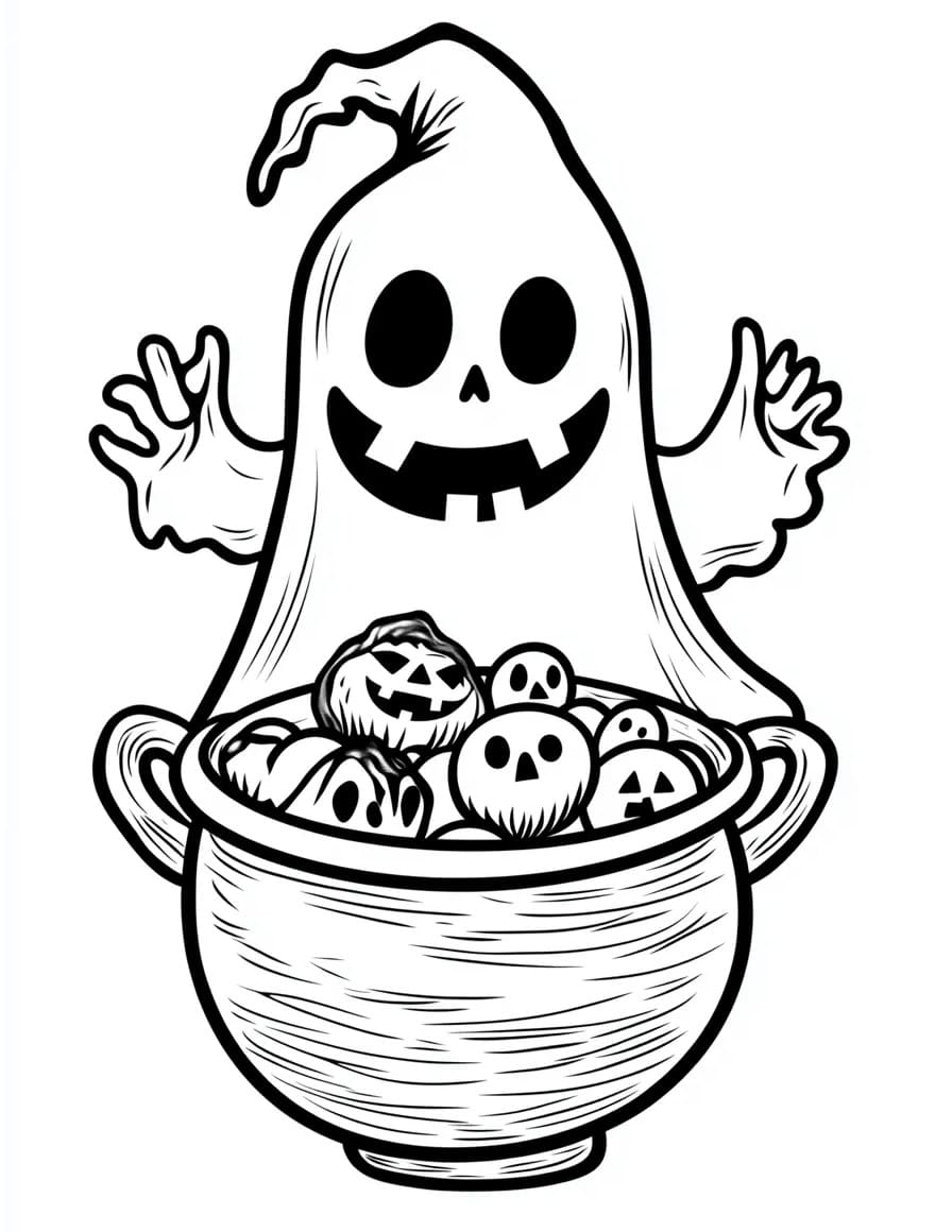 Imprimable Fantôme Halloween coloring page