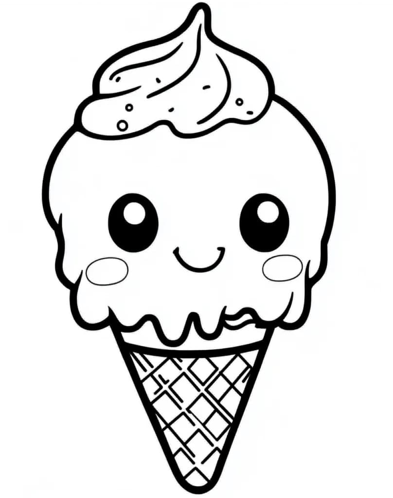 Imprimable Glace Kawaii coloring page