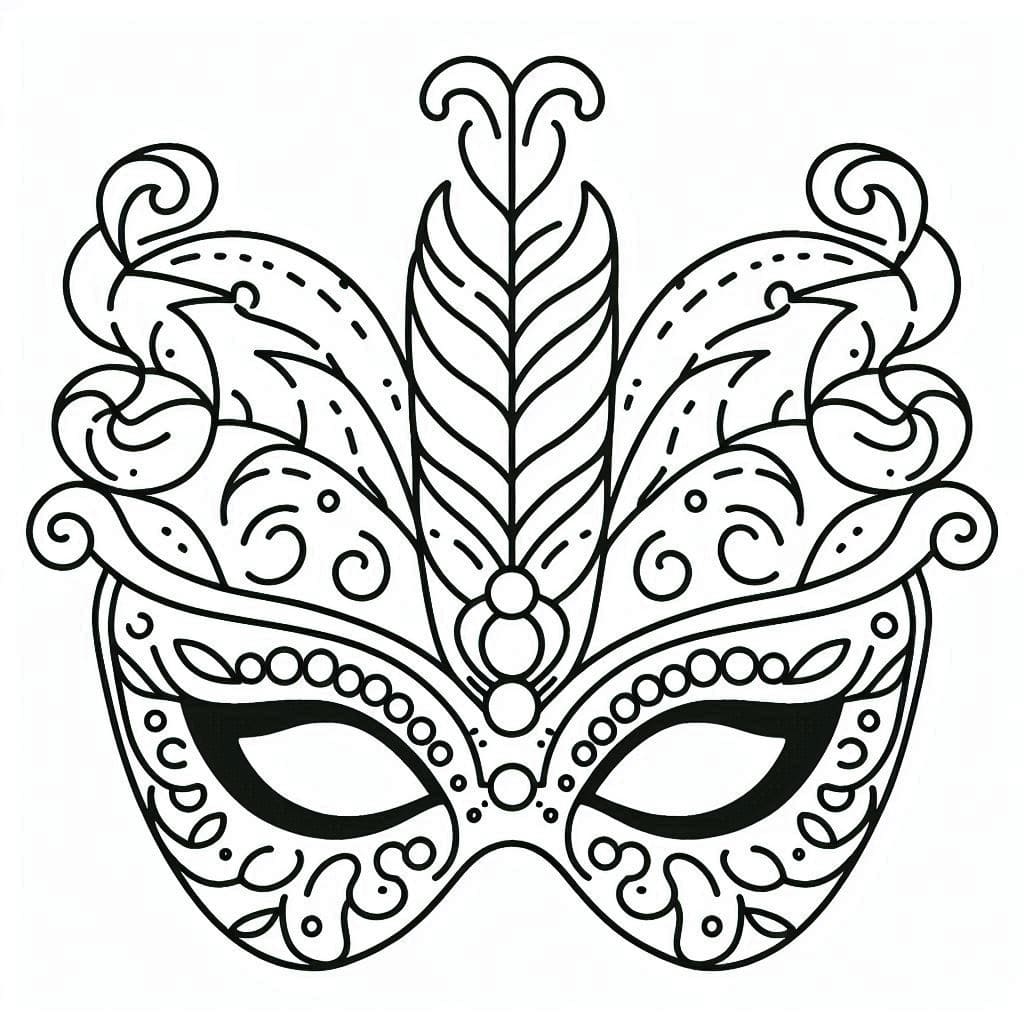 Imprimable masque de carnaval coloring page