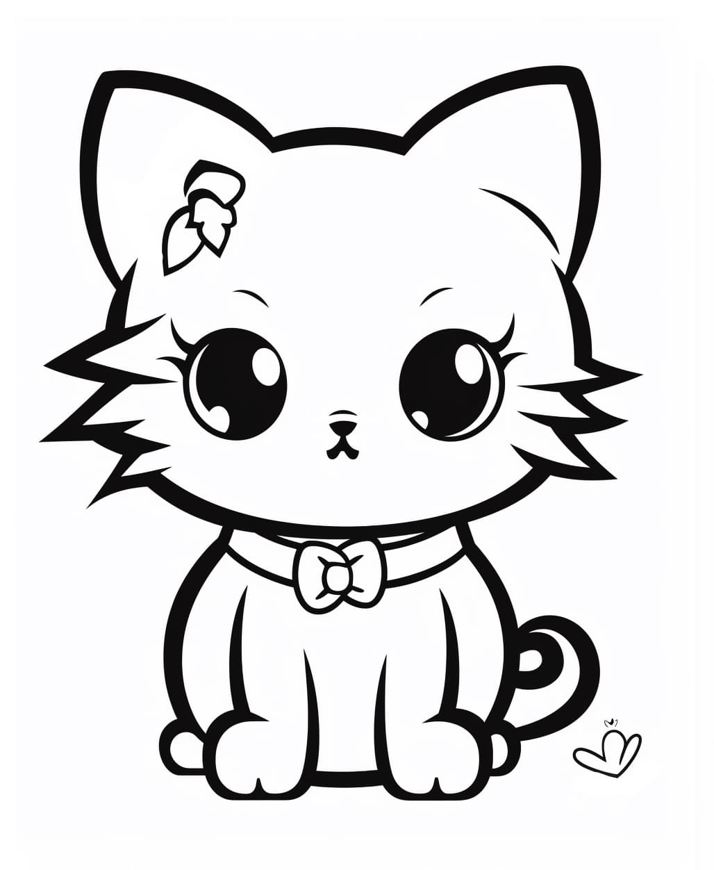 Joli Chat Kawaii coloring page