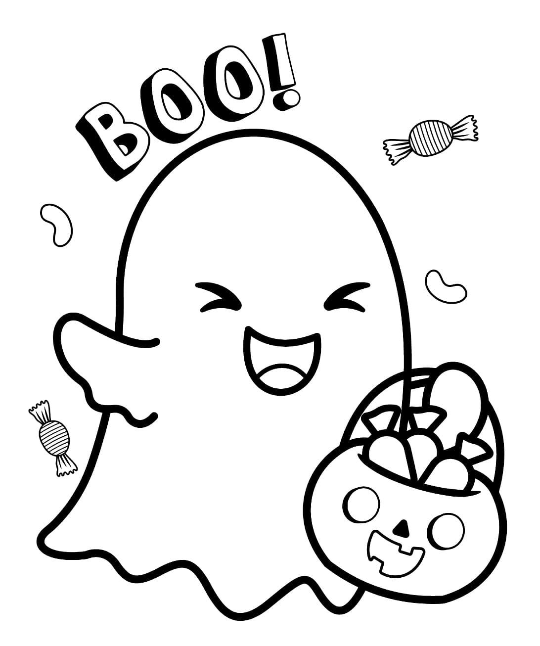 Joli Fantôme Halloween coloring page