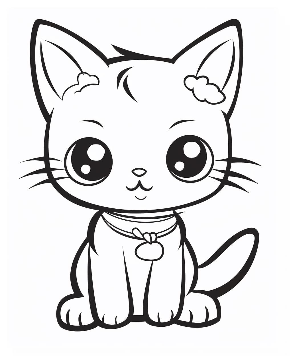 Coloriage Kawaii Chat