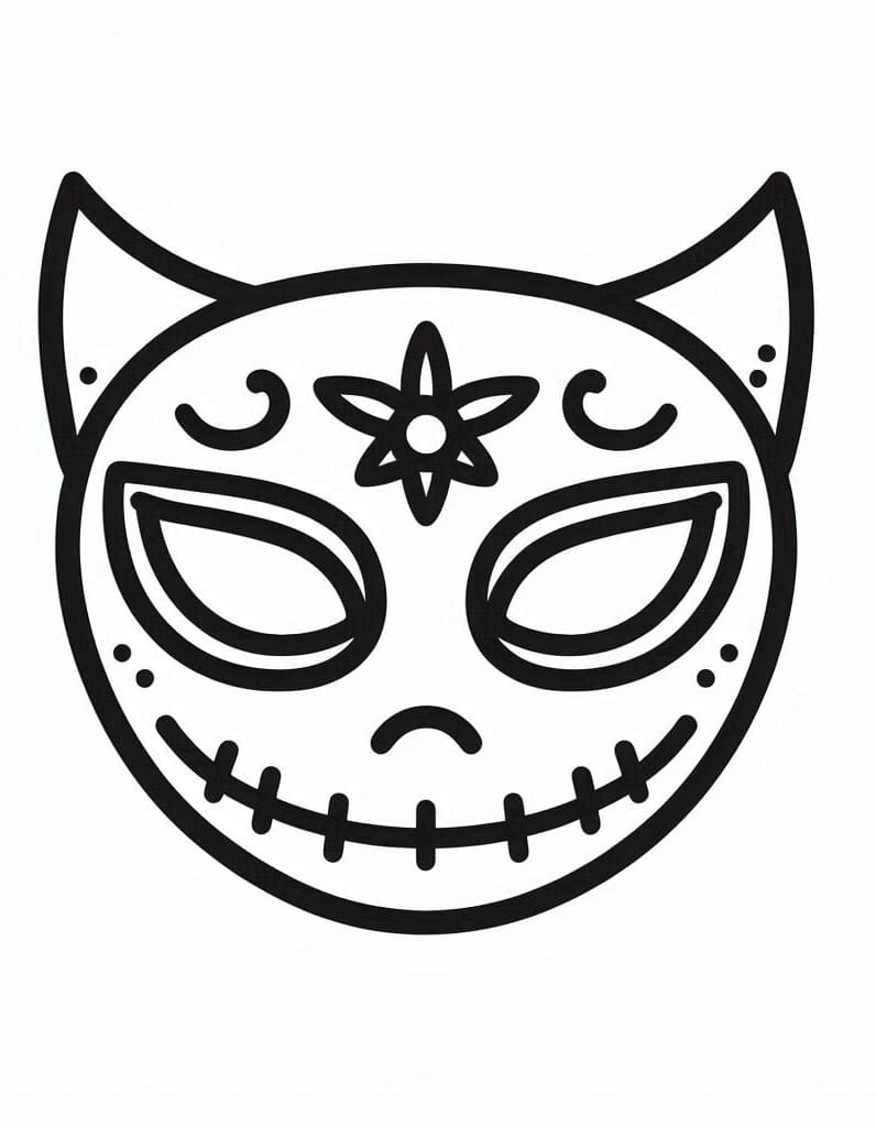 Le masque d’Halloween coloring page