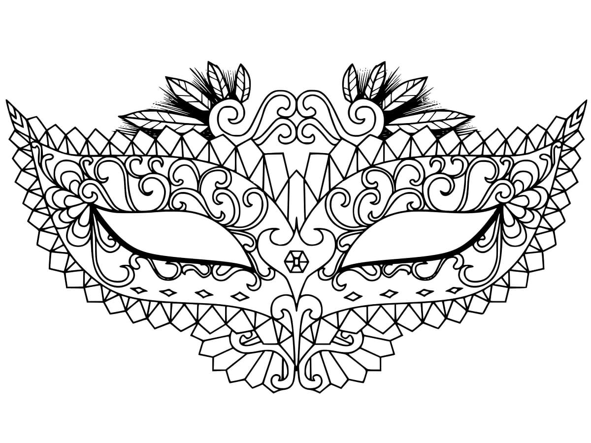 Coloriage Magnifique Masque de Carnaval