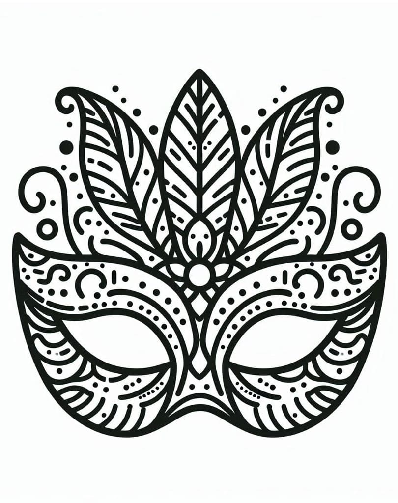 Masque Carnaval 3 coloring page