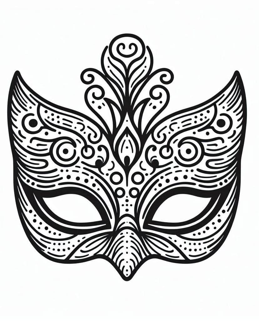 Masque de carnaval gratuit pour les enfants coloring page