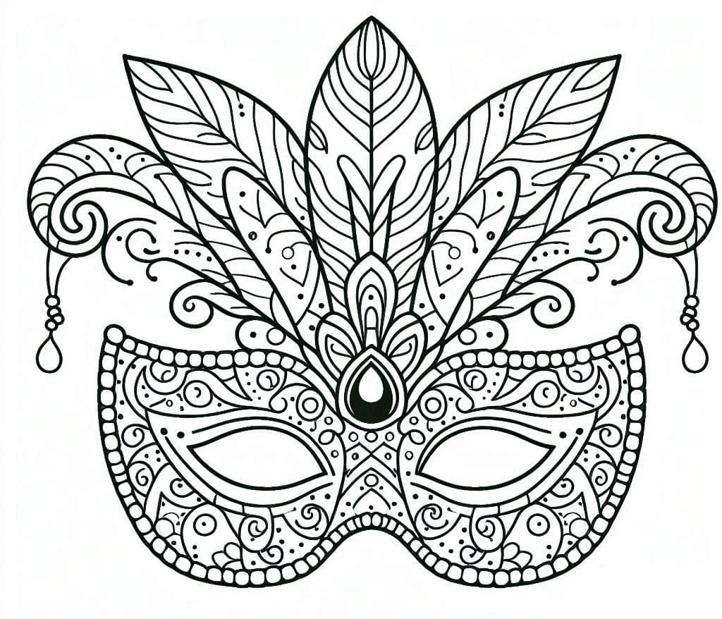 Coloriage Masque de carnaval gratuit