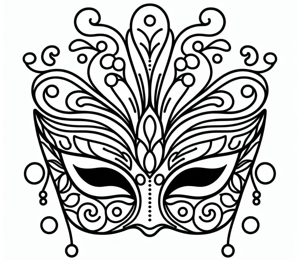 Coloriage Masque de carnaval imprimable pour les enfants