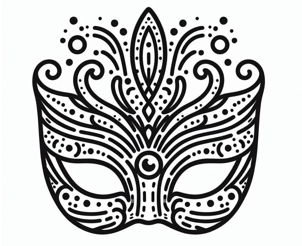 Masque de carnaval imprimable coloring page