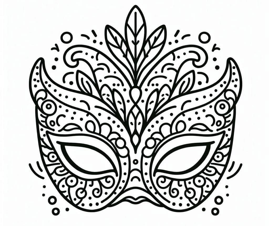 Coloriage Masque de carnaval pour enfants