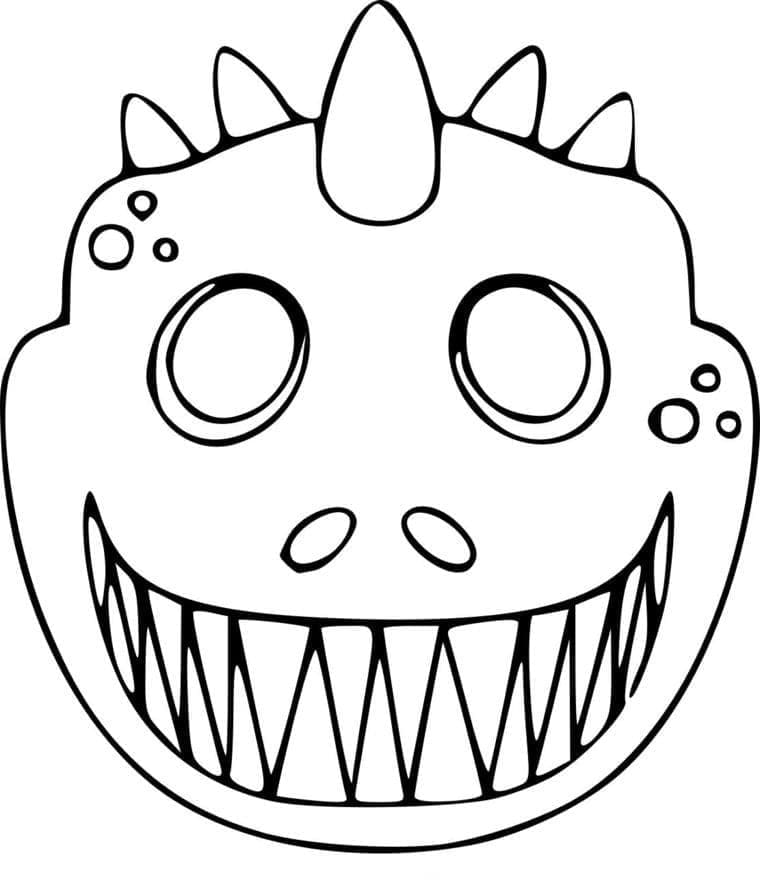 Coloriage Masque de dragon pour Halloween