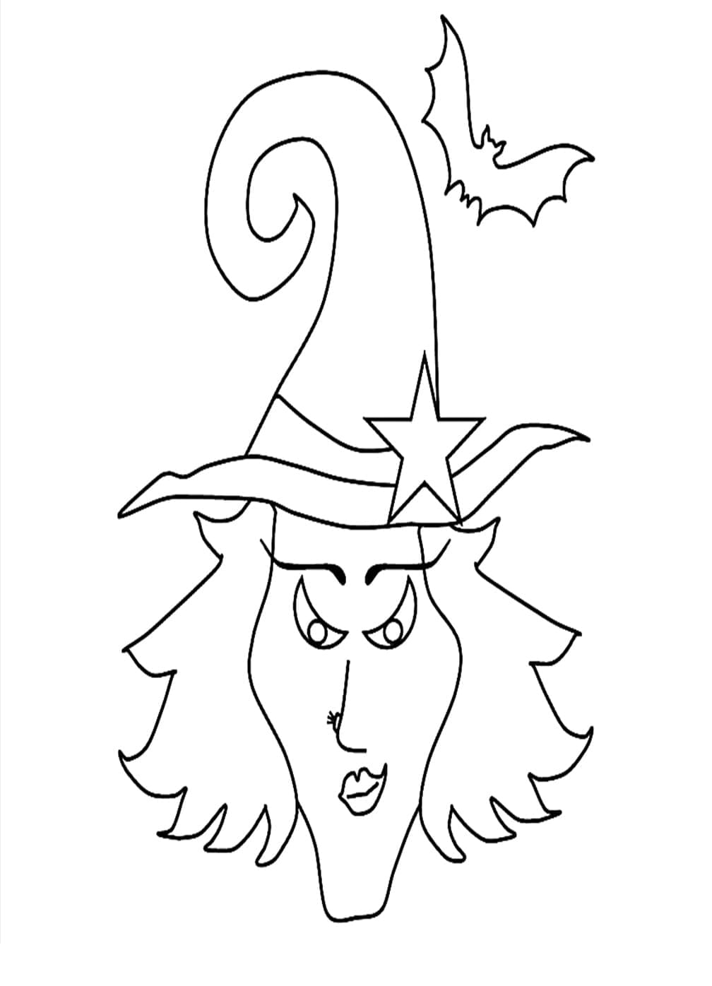 Masque de sorcière pour Halloween coloring page