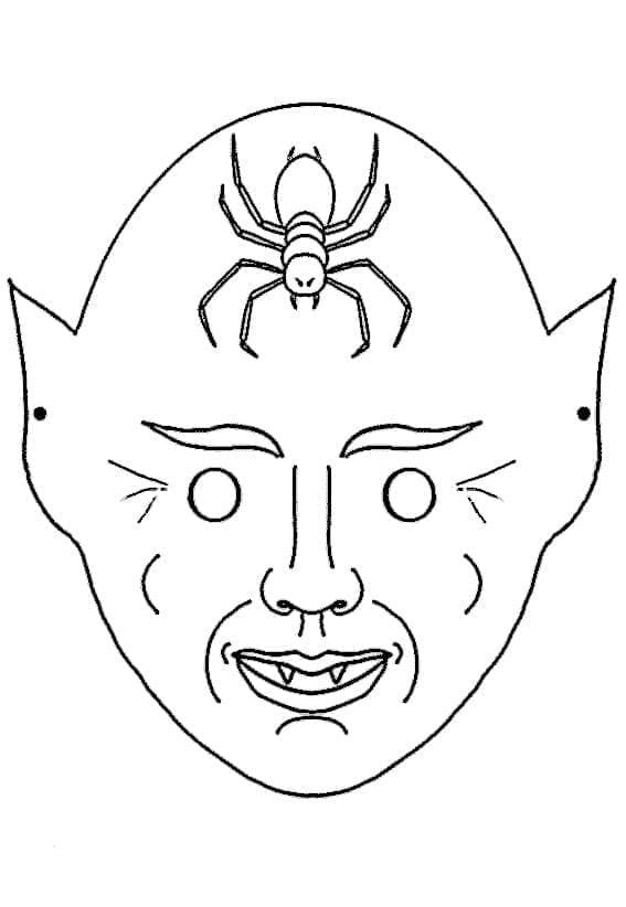 Coloriage Masque de vampire pour Halloween