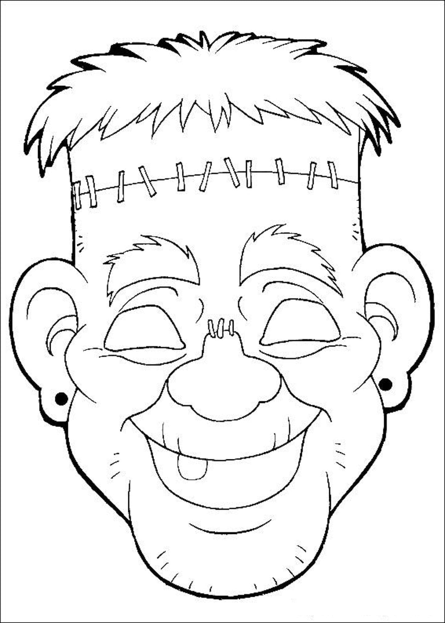 Masque d’Halloween de Frankenstein coloring page