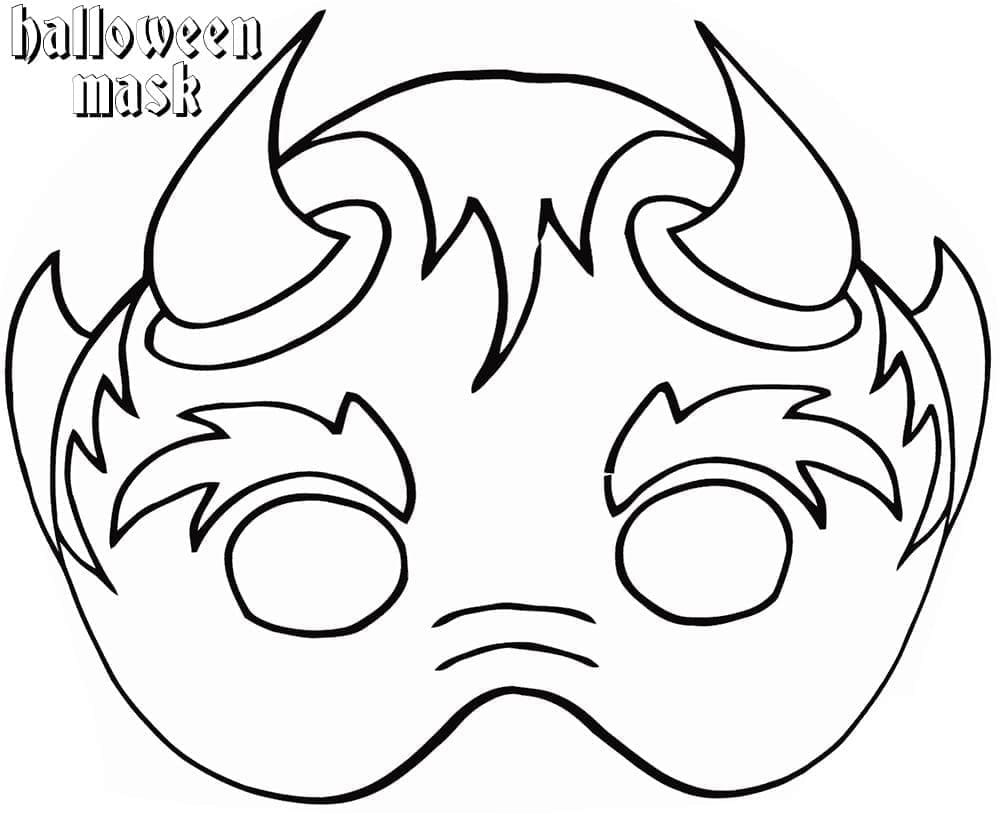 Coloriage Masque d'Halloween du Diable