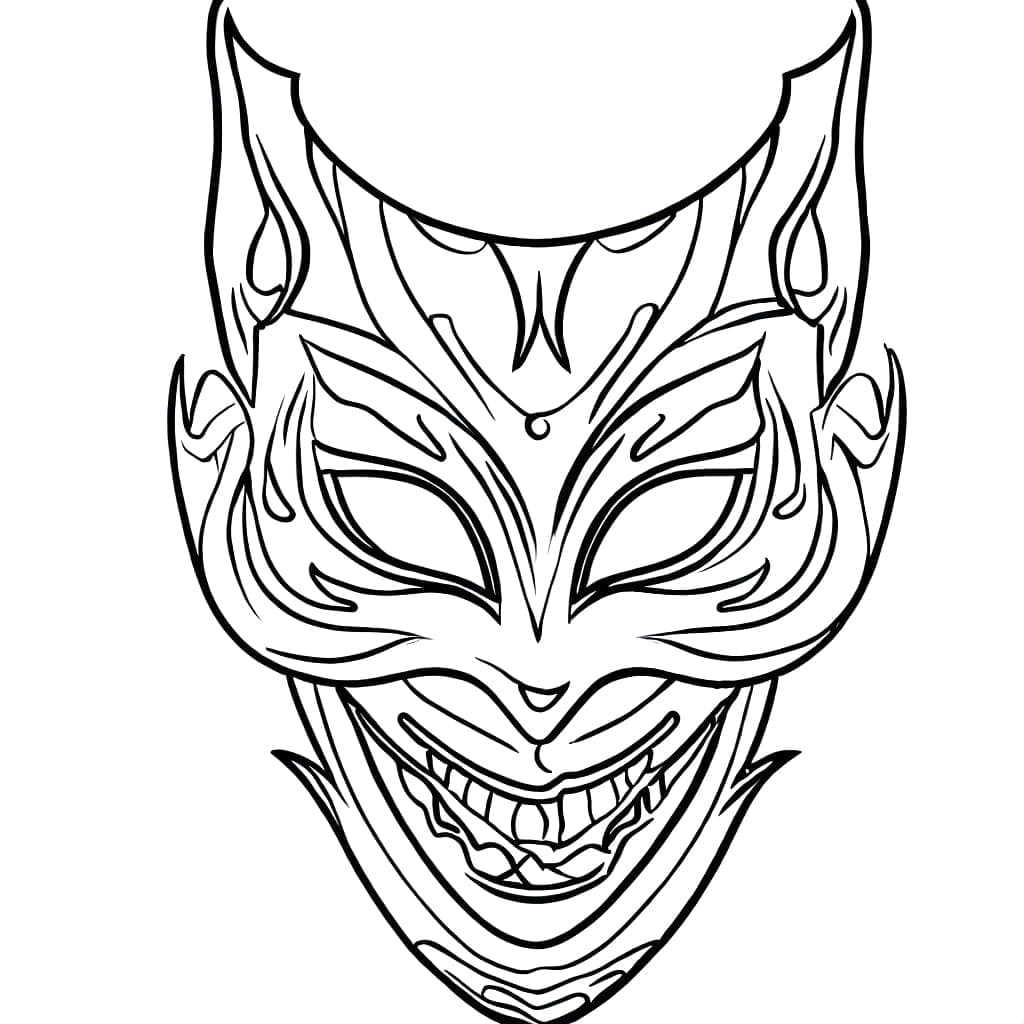 Masque d’Halloween effrayant coloring page