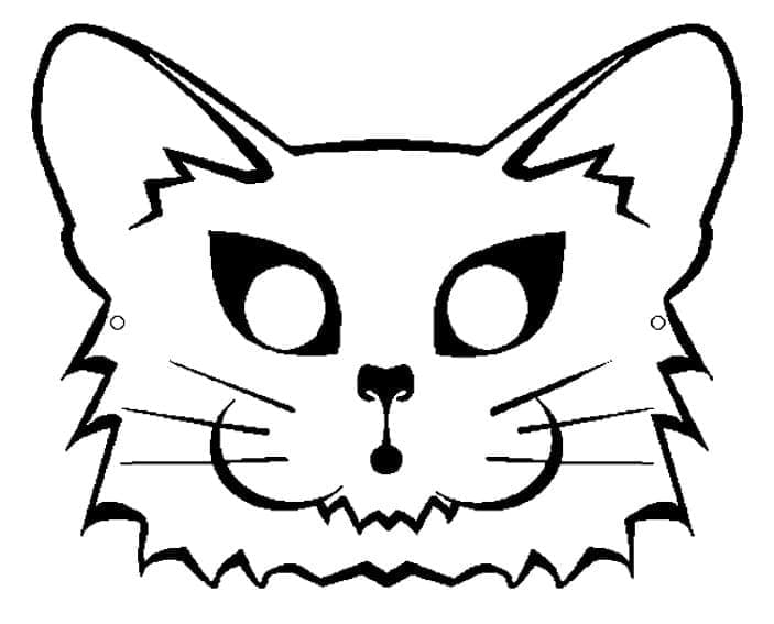 Coloriage Masque d'Halloween pour chat