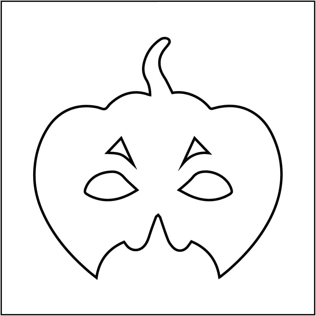 Masque d’Halloween simple coloring page