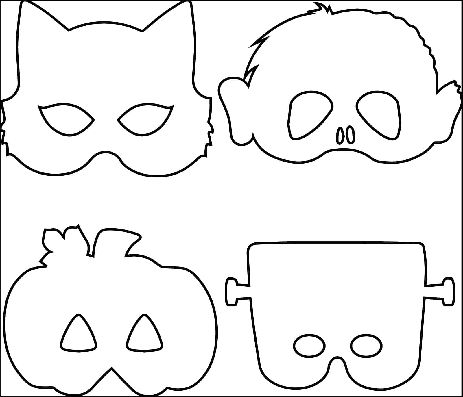 Masques d’Halloween faciles coloring page