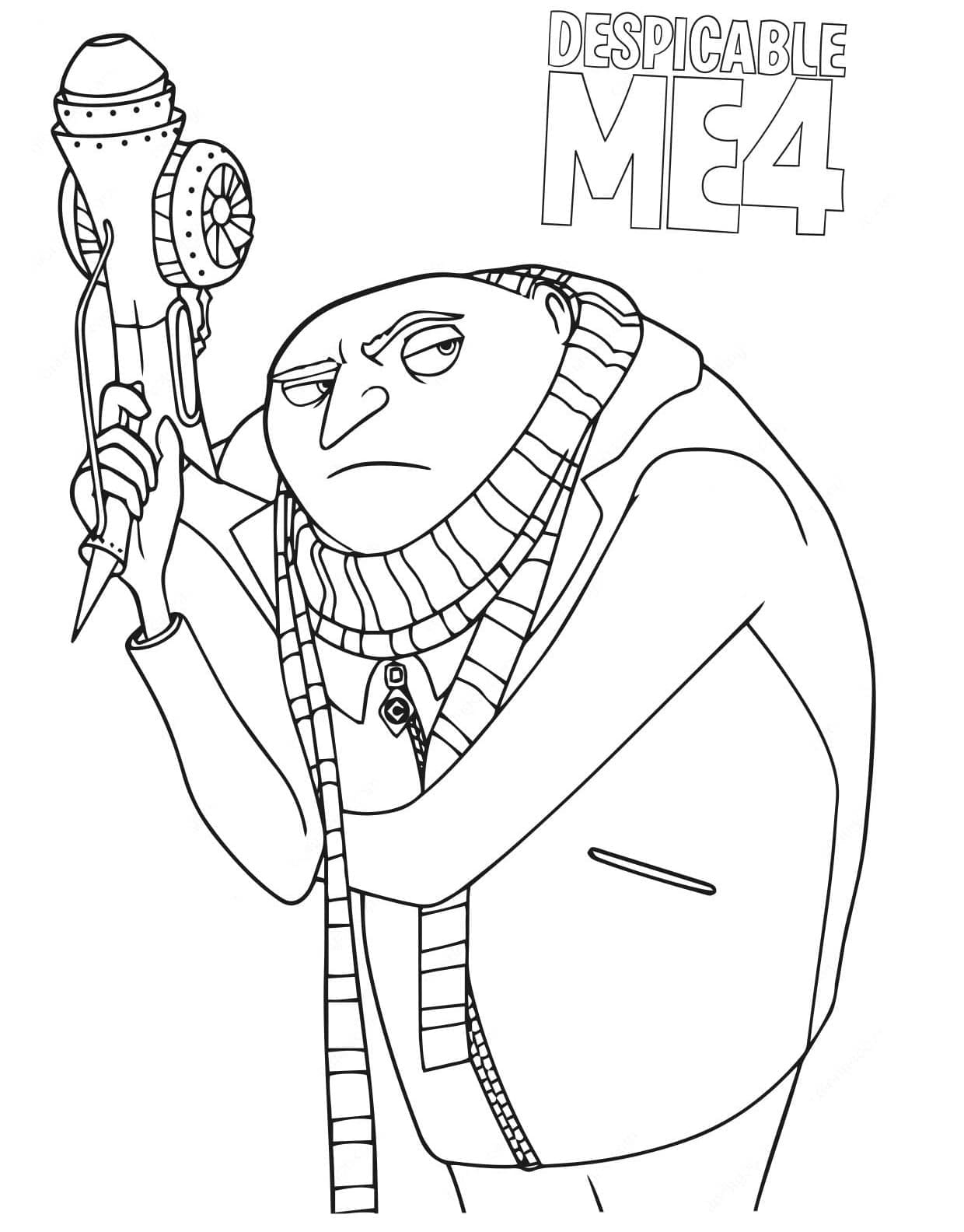 Coloriage Moi, Moche et Méchant 4 Gru