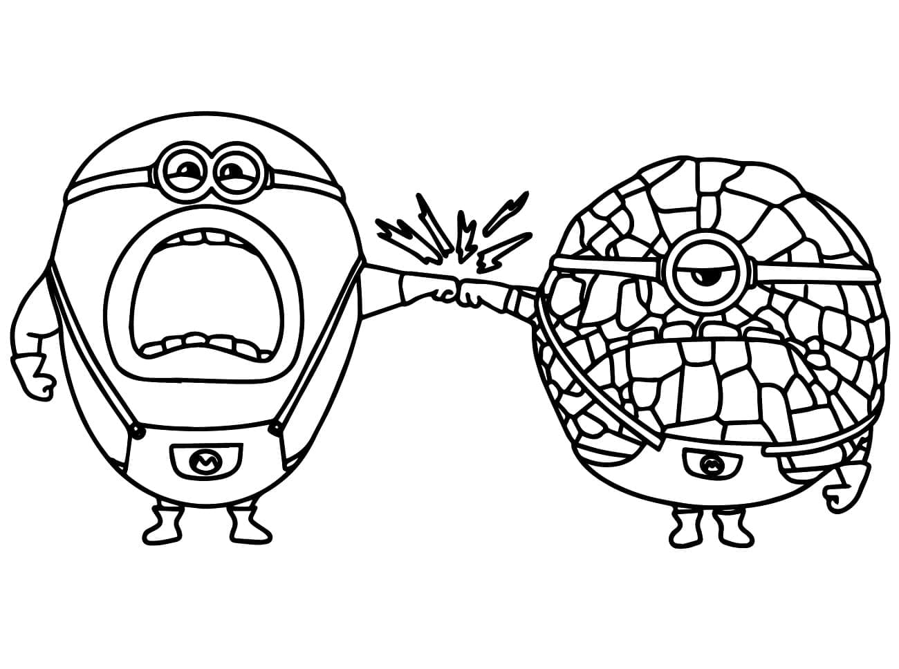 Coloriage Moi, Moche et Méchant 4 Mega Minion Dave et Jerry