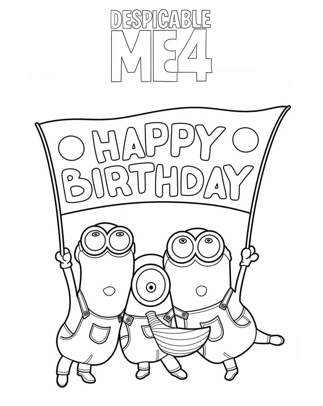 Moi, Moche et Méchant 4 Minions coloring page