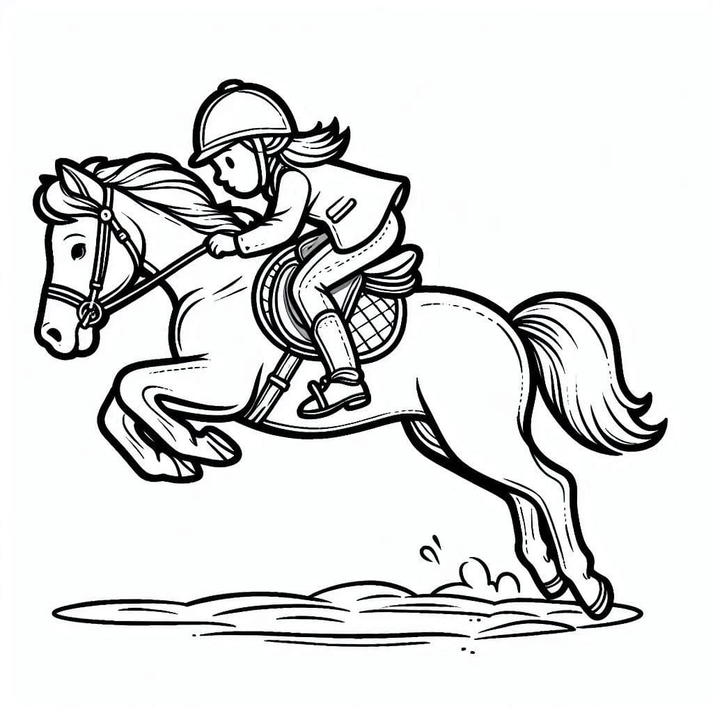 Peinture de cheval qui saute coloring page