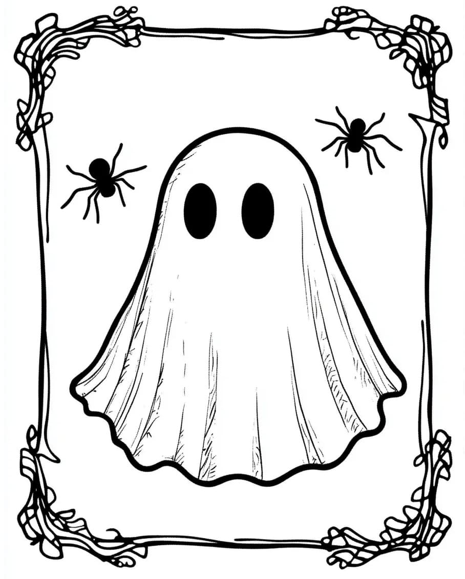 Peinture de Fantôme Halloween coloring page