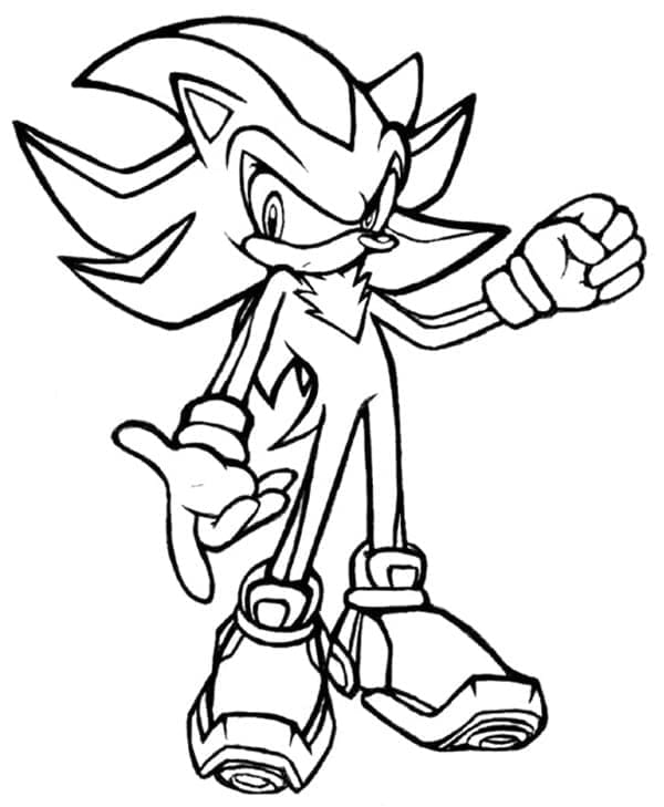 Coloriage Peinture de Shadow Sonic