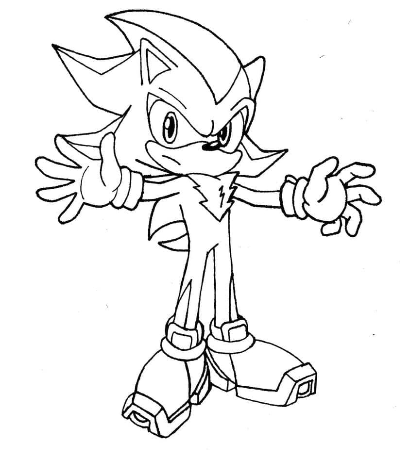 Coloriage Shadow Sonic Pour les Enfants de 3 An