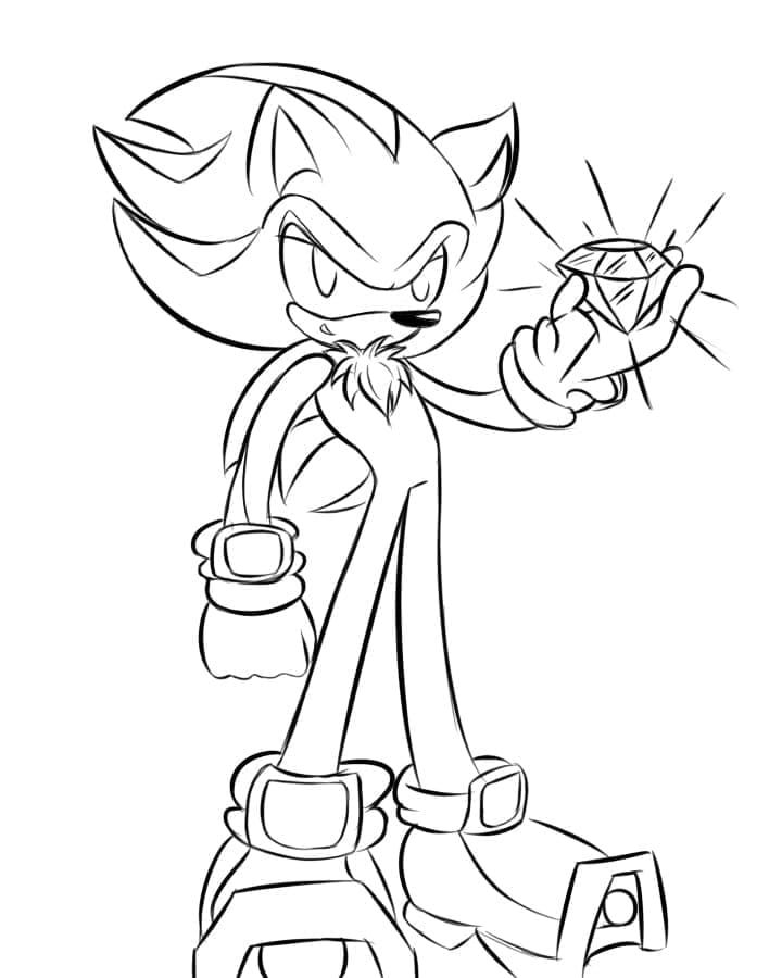 Coloriage Shadow Sonic Pour les Enfants de 4 An