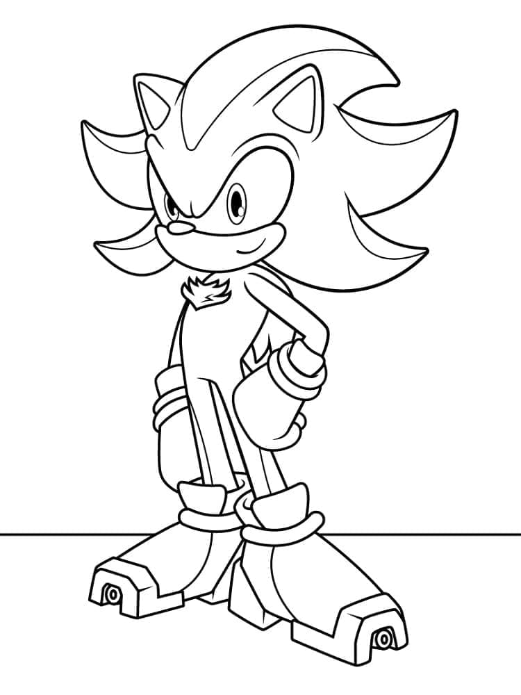 Coloriage Shadow Sonic Pour les Enfants de 5 An