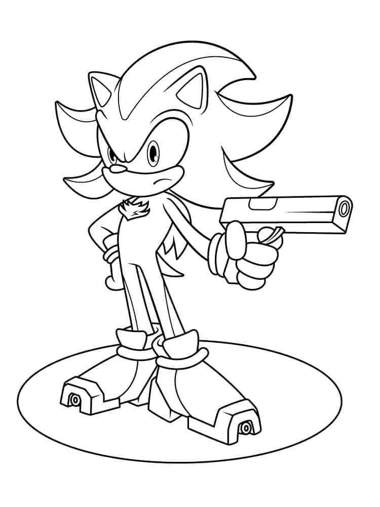 Coloriage Sonic Shadow Gratuit Pour les Enfants