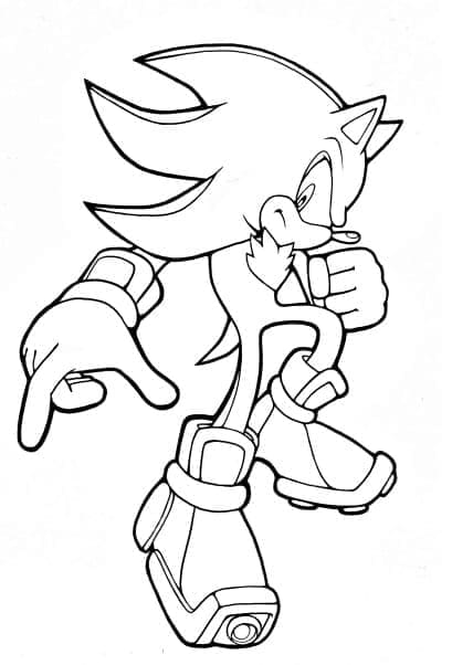 Coloriage Sonic Shadow Pour les Enfants