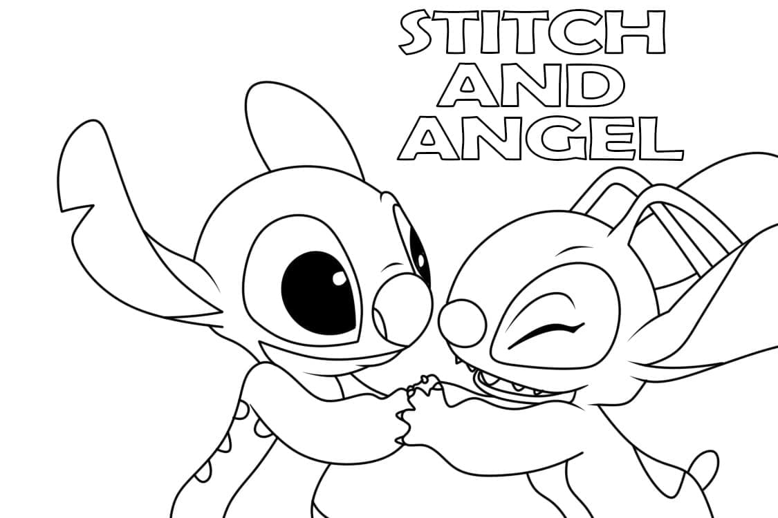 Stitch et Angel 1 coloring page