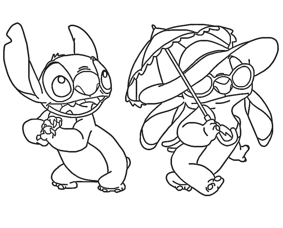 Stitch et Angel 2 coloring page