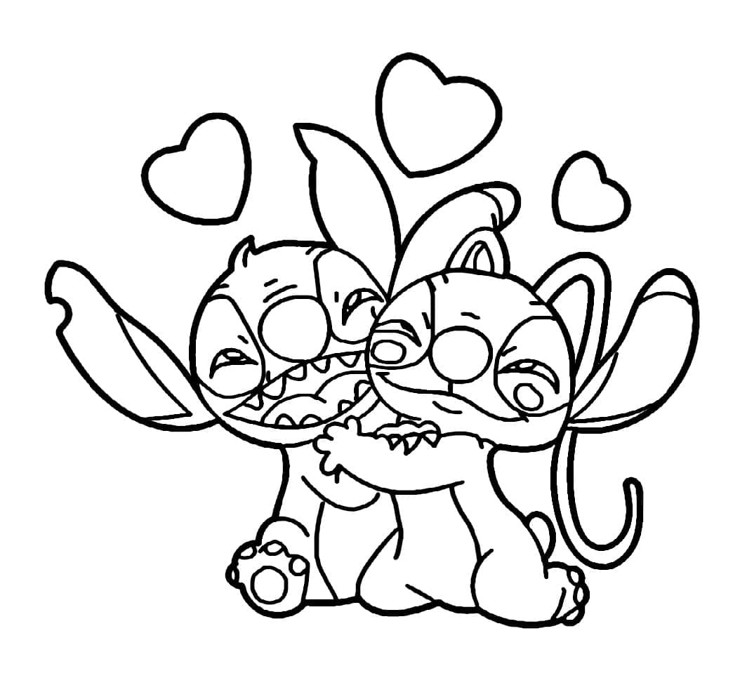 Stitch et Angel Disney coloring page