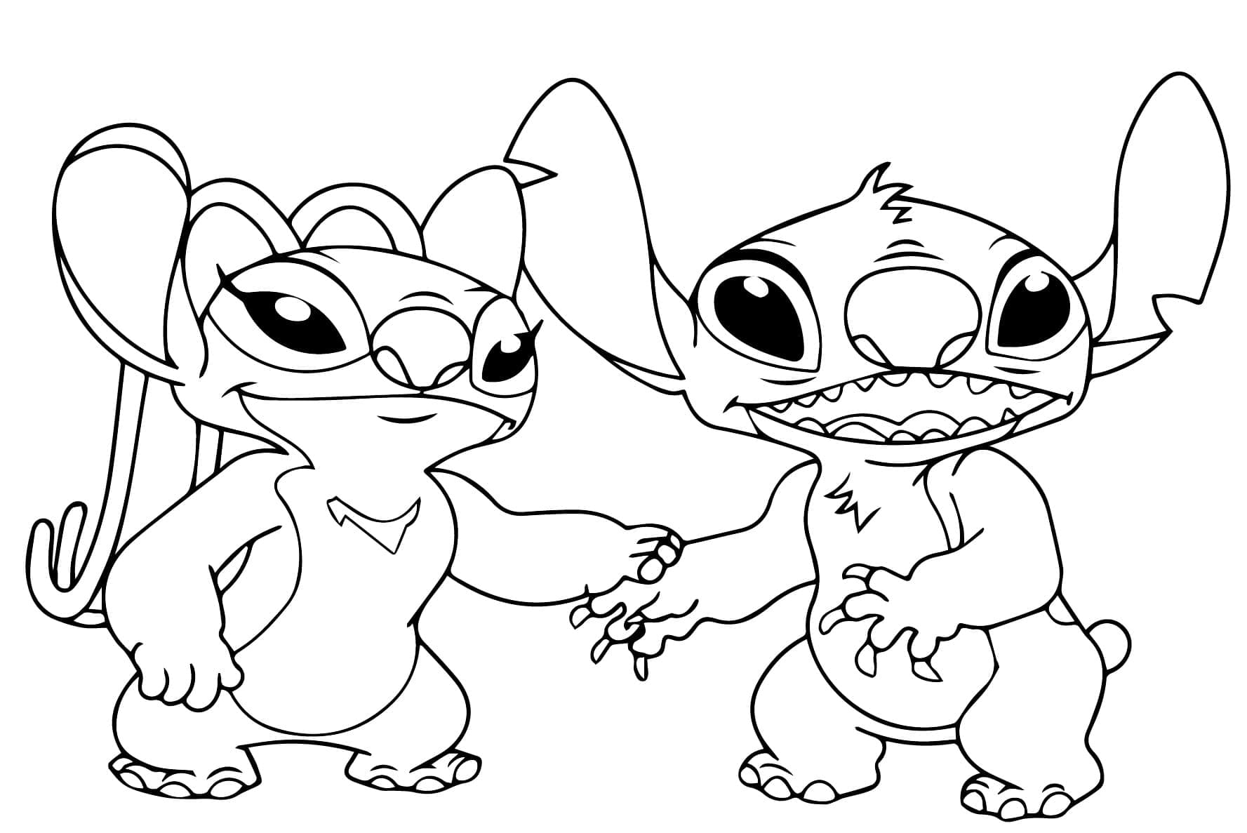 Stitch et Angel Gratuit coloring page