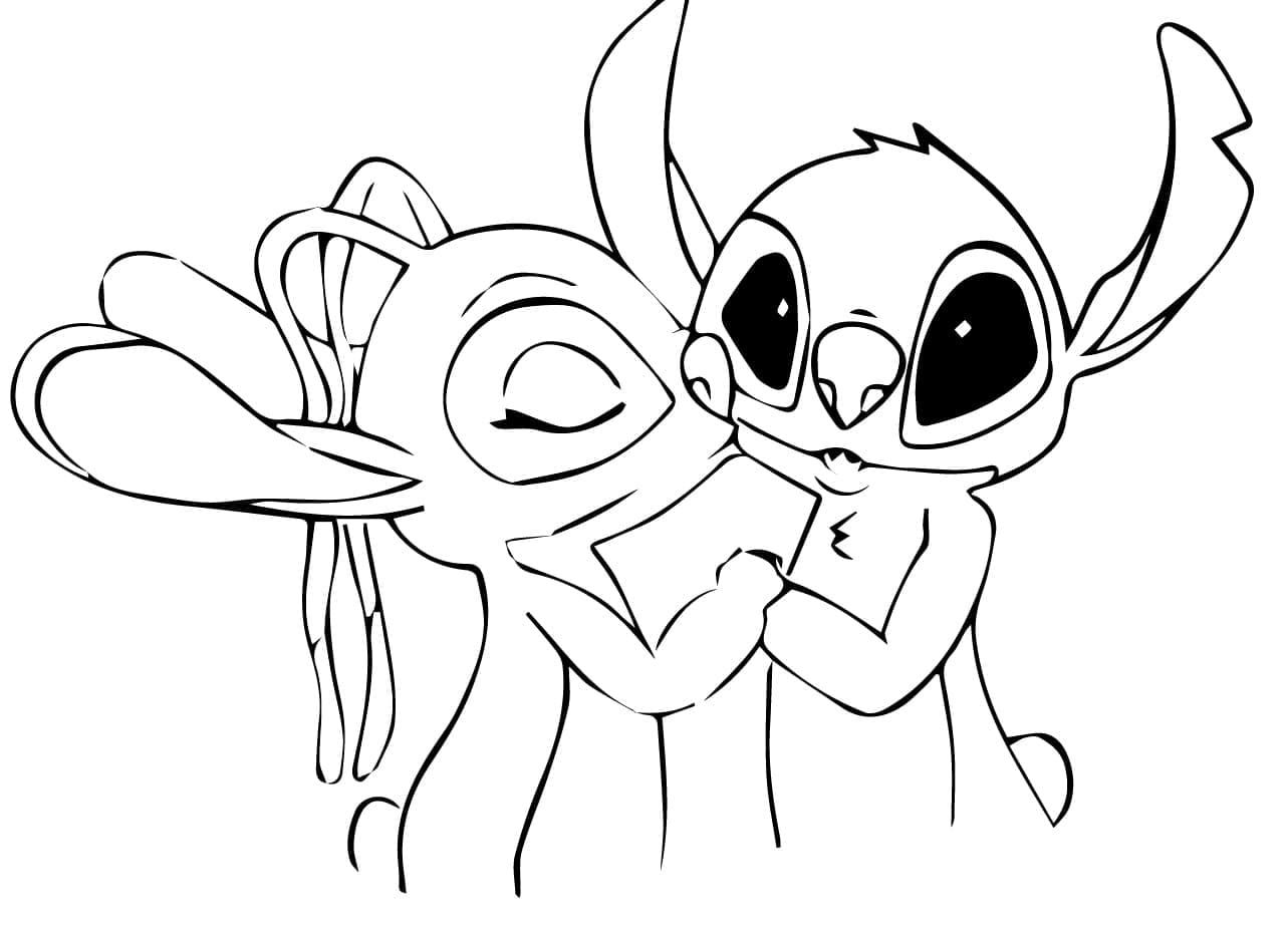 Stitch et Angel Imprimable Pour les Enfants coloring page